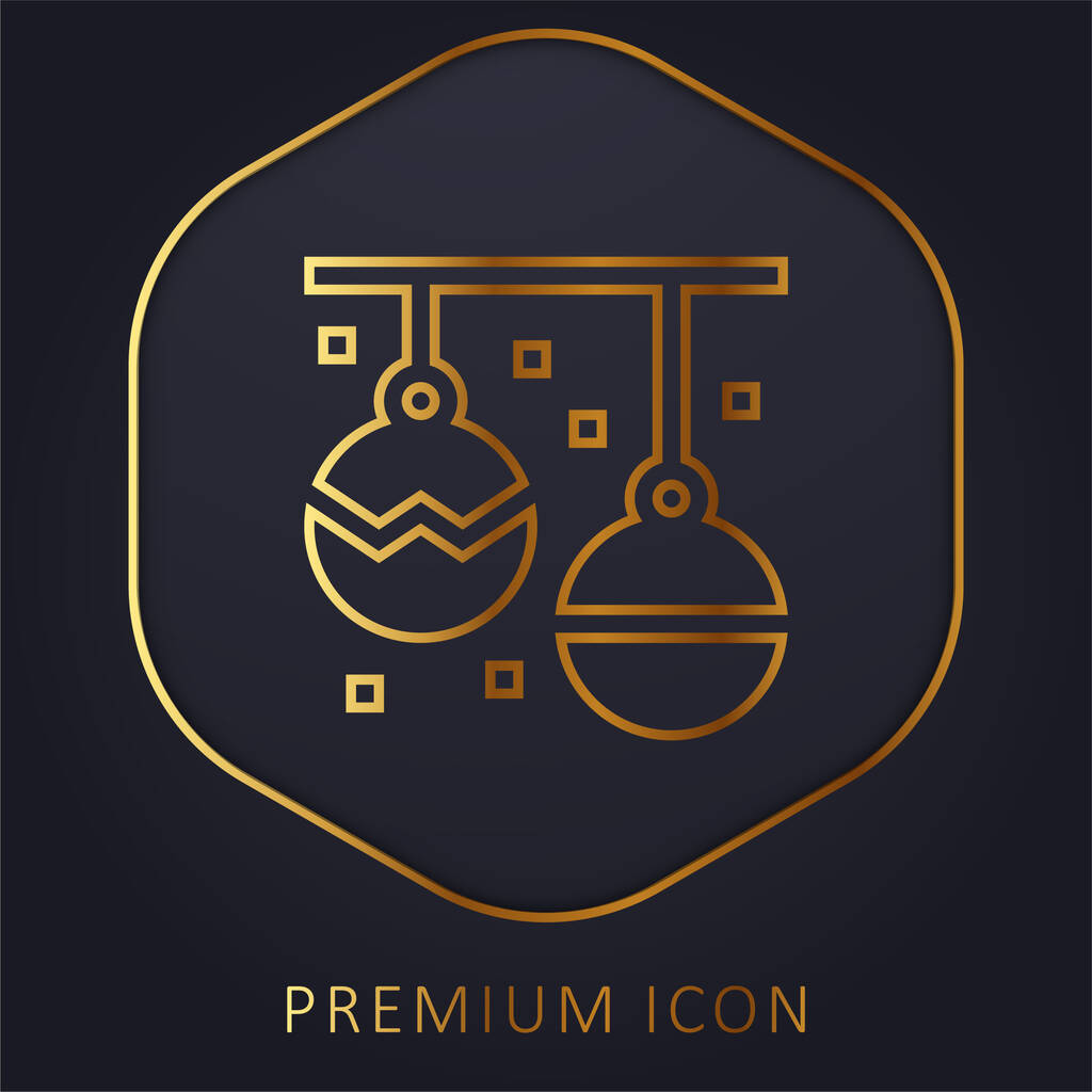 Bauble gouden lijn premium logo of pictogram - Vector, afbeelding