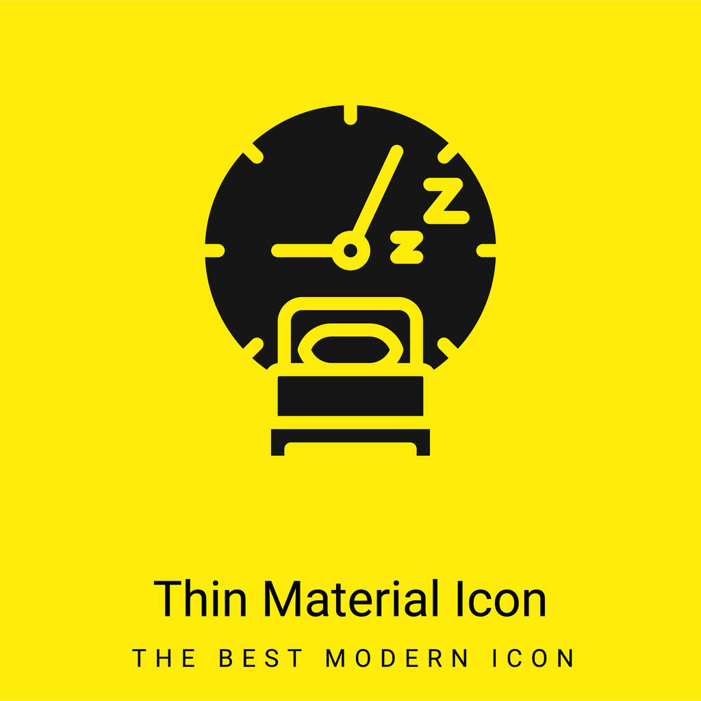 Hora de acostarse icono de material amarillo brillante mínimo - Vector, imagen