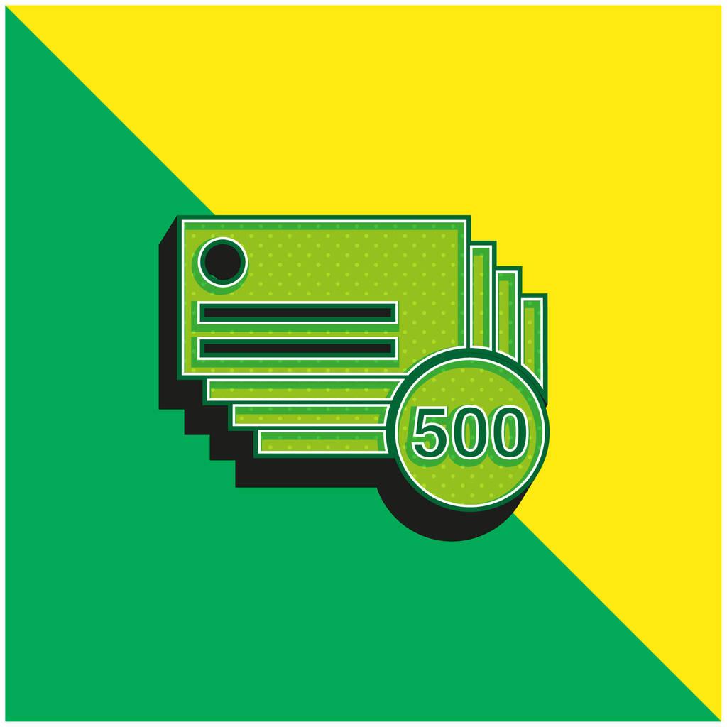 500名刺コピー緑と黄色の近代的な3Dベクトルアイコンのロゴ - ベクター画像