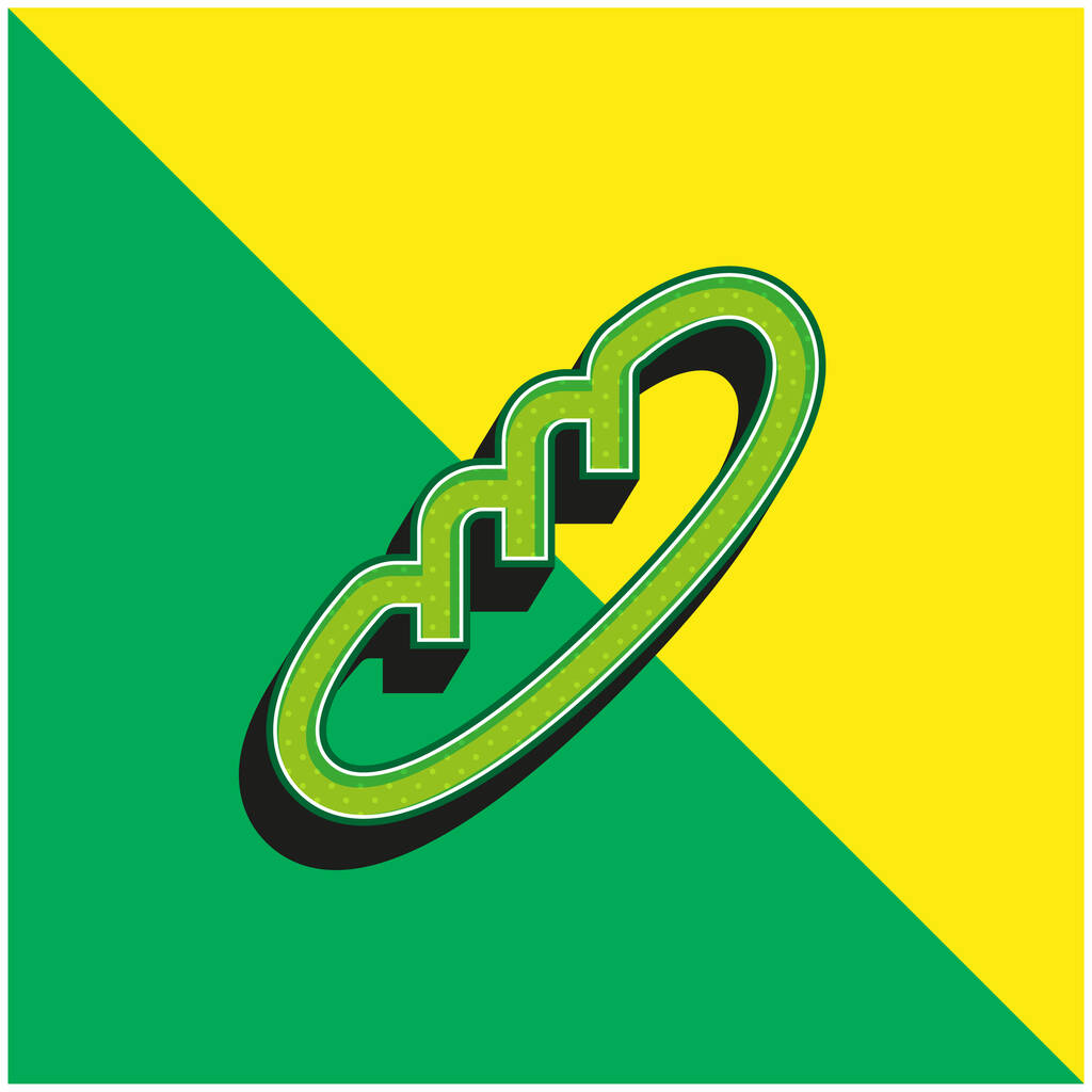 Baguette Verde e amarelo moderno logotipo vetor 3d ícone - Vetor, Imagem