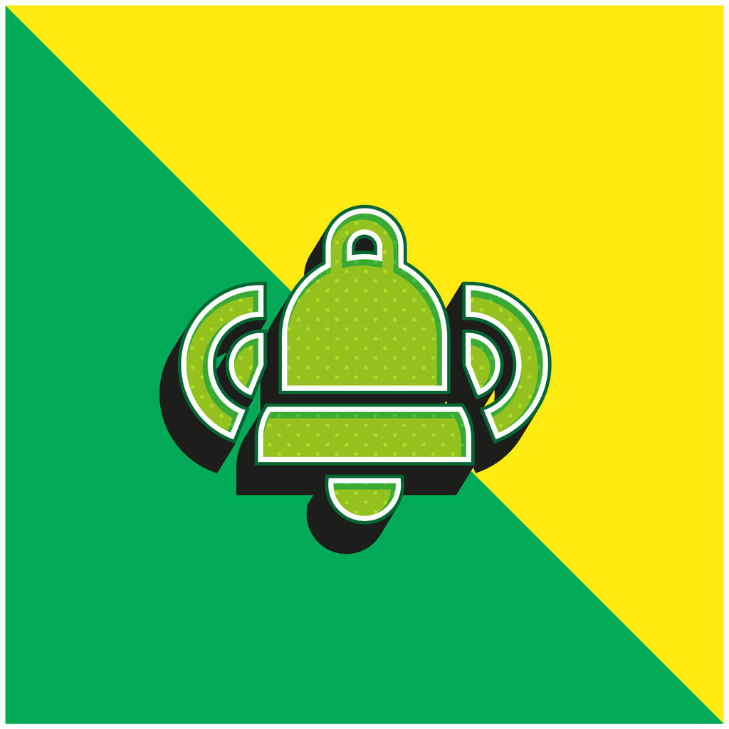 Glocke grün und gelb modernes 3D-Vektor-Symbol-Logo - Vektor, Bild