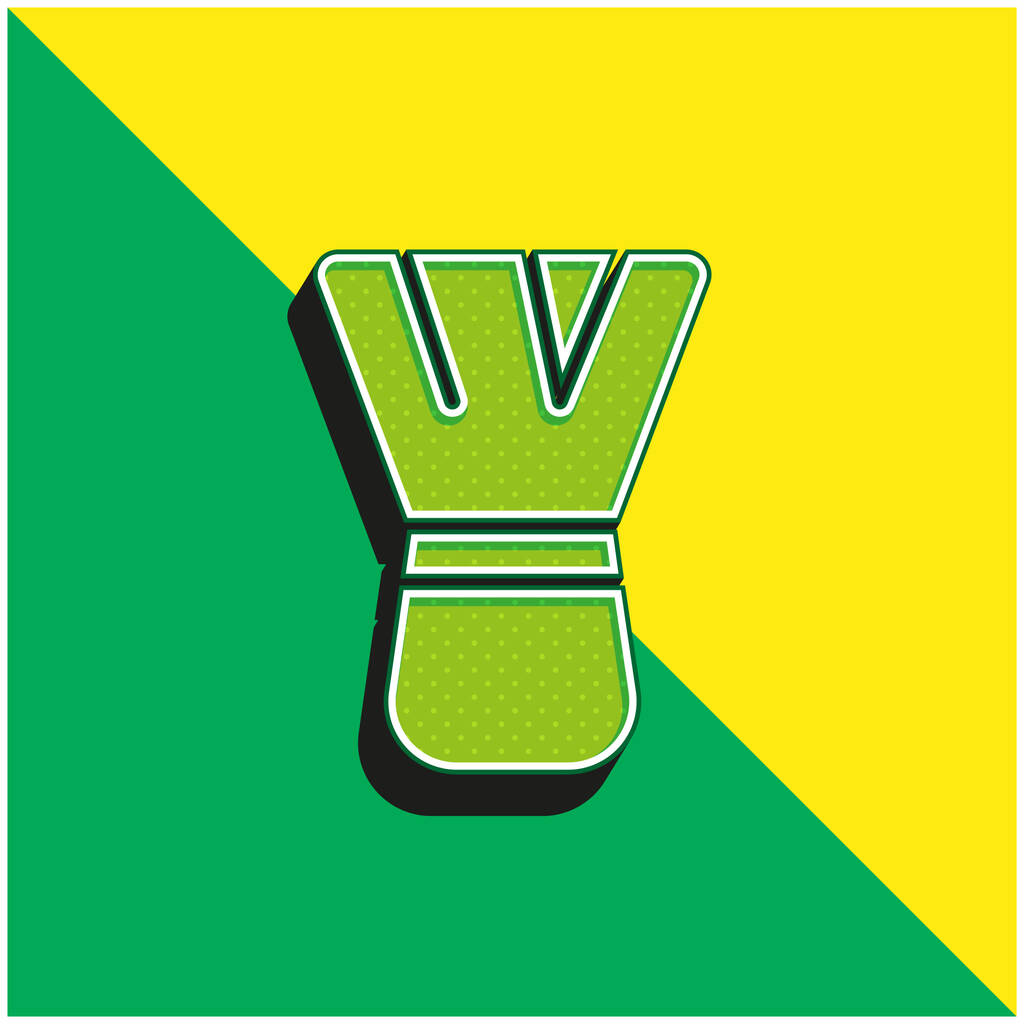 Piękno Zielony i żółty nowoczesny 3D wektor ikona logo - Wektor, obraz