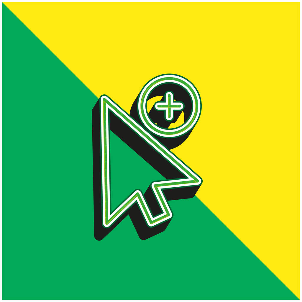 Přidat výběr Zelená a žlutá moderní 3D vektorové logo ikony - Vektor, obrázek