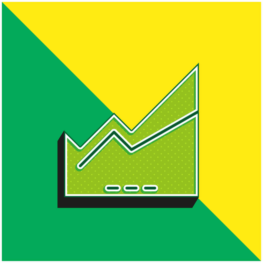 Διάγραμμα περιοχής Πράσινο και κίτρινο σύγχρονο 3d διάνυσμα εικονίδιο λογότυπο - Διάνυσμα, εικόνα