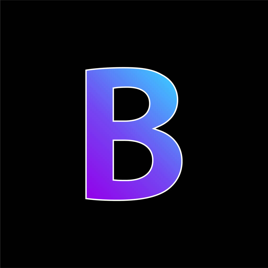 Botão negrito da letra B Símbolo ícone do vetor gradiente azul - Vetor, Imagem