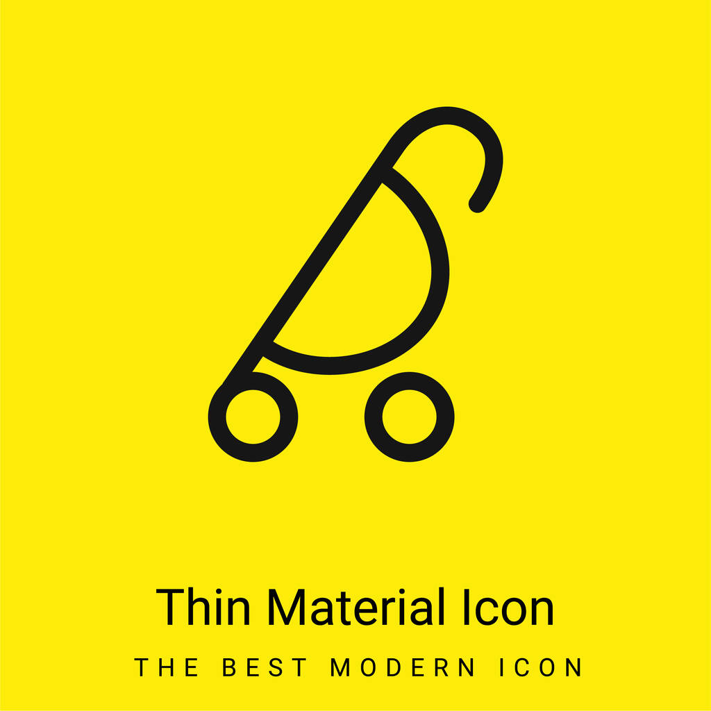 Passeggino di design arrotondato Vista laterale icona minimale materiale giallo brillante - Vettoriali, immagini