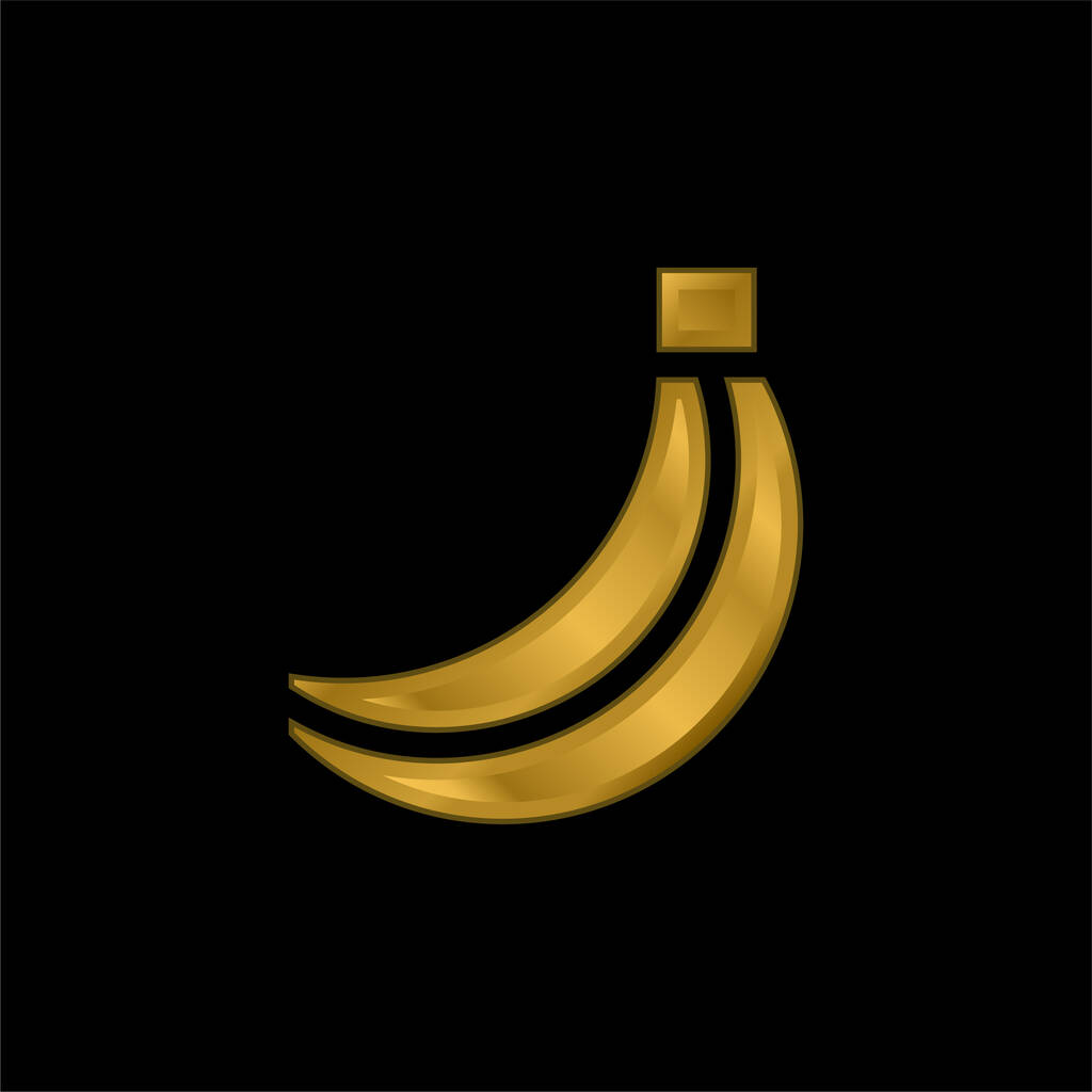 Banaani kullattu metallinen kuvake tai logo vektori - Vektori, kuva
