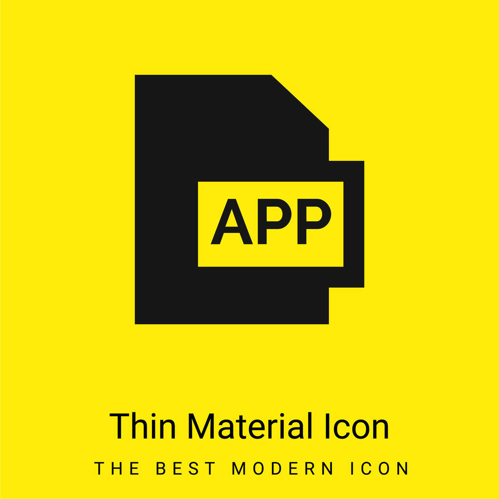 App minimális fényes sárga anyag ikon - Vektor, kép