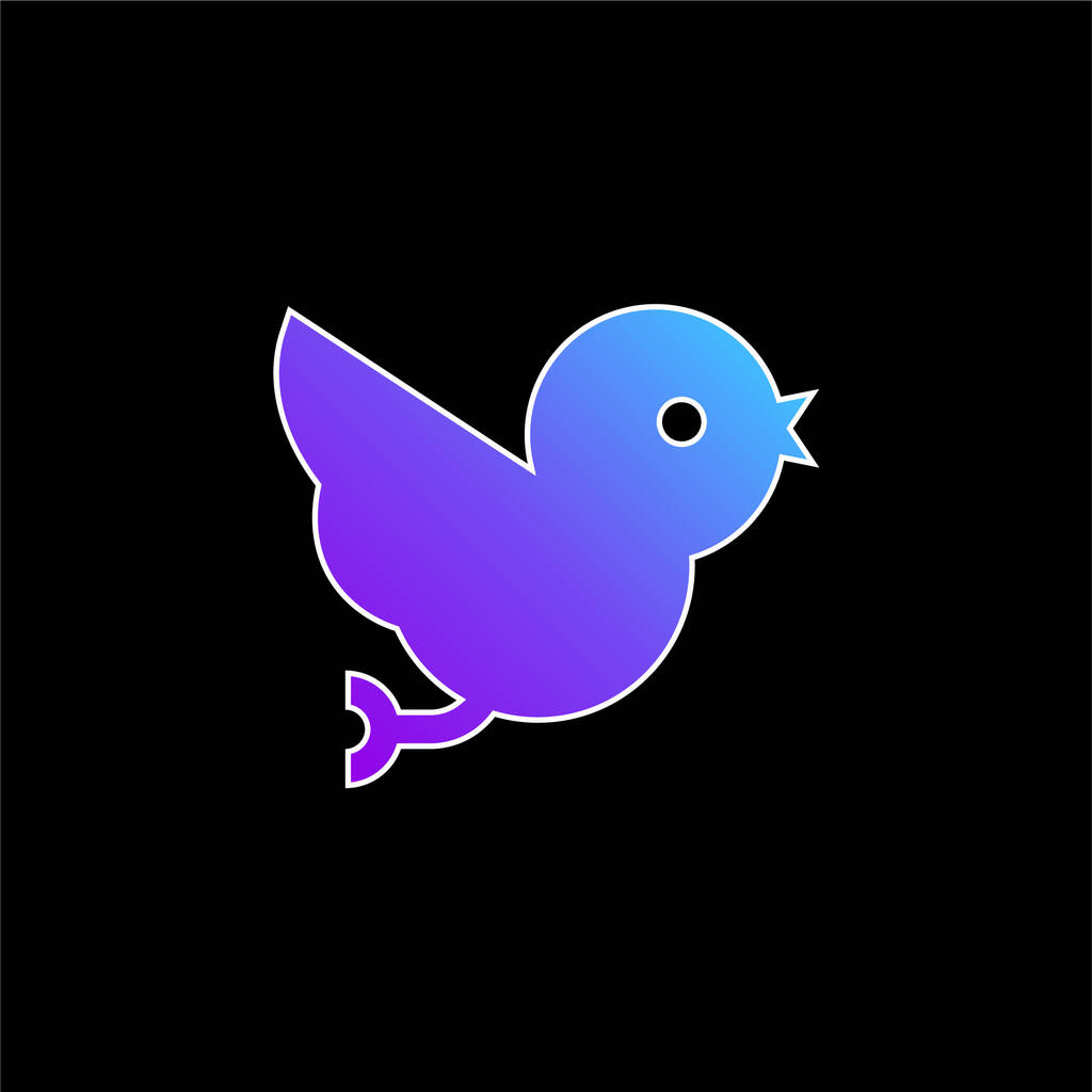 Птах синій градієнт Векторна піктограма
 - Вектор, зображення