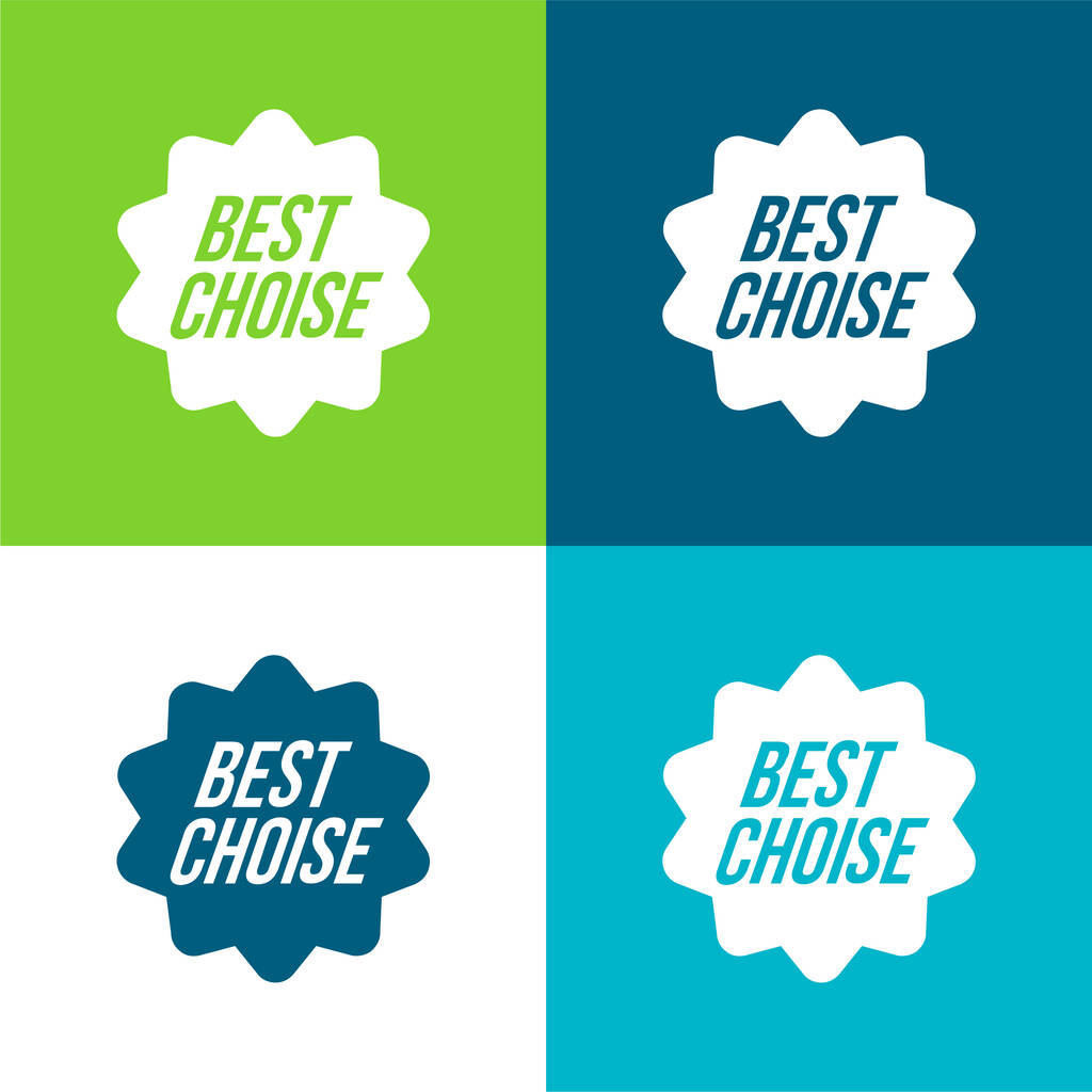 Legjobb választás kereskedelmi szimbólum Lapos négy szín minimális ikon készlet - Vektor, kép