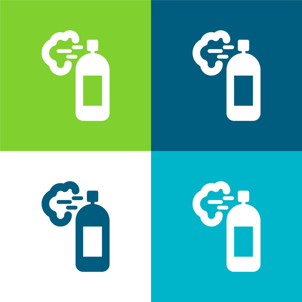Légfrissítő Lapos négy szín minimális ikon készlet - Vektor, kép