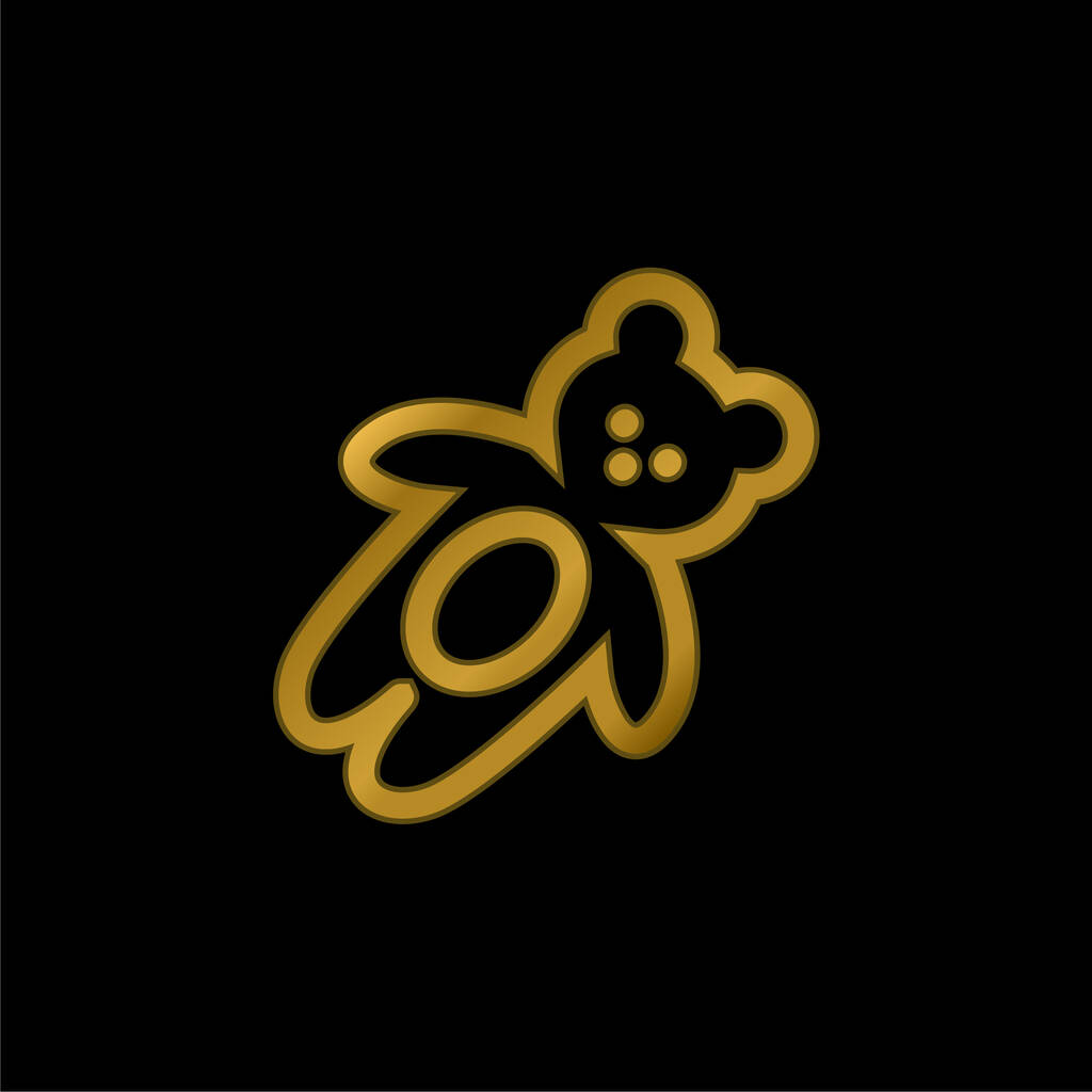 Bear Toy επίχρυσο μεταλλικό εικονίδιο ή το λογότυπο διάνυσμα - Διάνυσμα, εικόνα