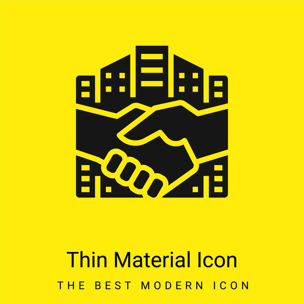 Acordo mínimo ícone de material amarelo brilhante - Vetor, Imagem