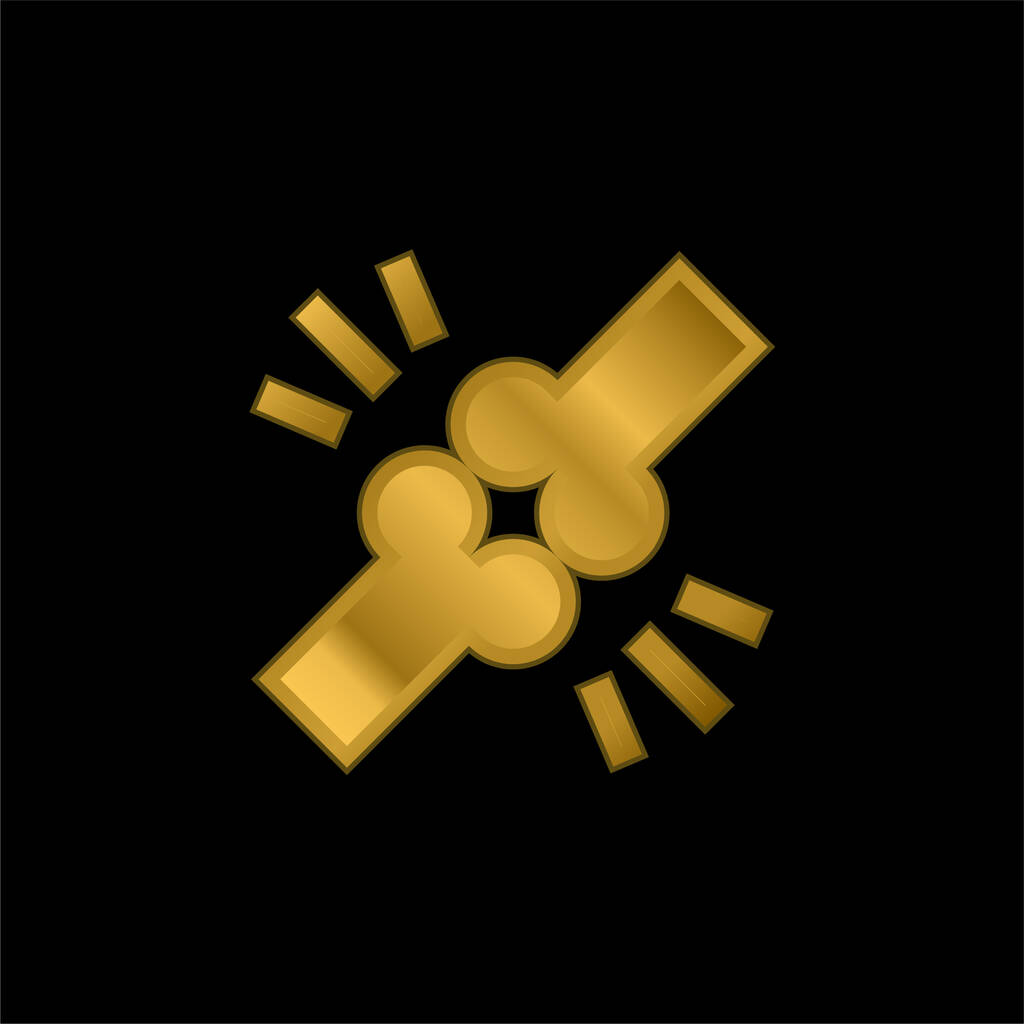 Knochen vergoldet metallisches Symbol oder Logo-Vektor - Vektor, Bild