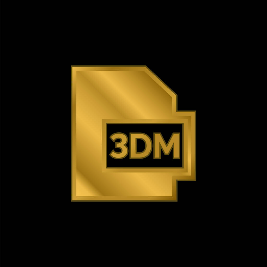 icône métallique plaqué or 3dm ou vecteur de logo - Vecteur, image