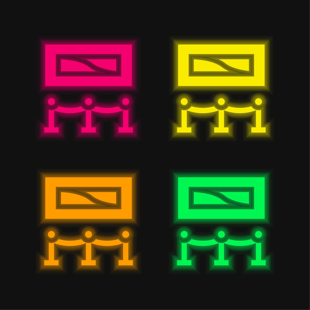 Art čtyři barvy zářící neonový vektor ikona - Vektor, obrázek