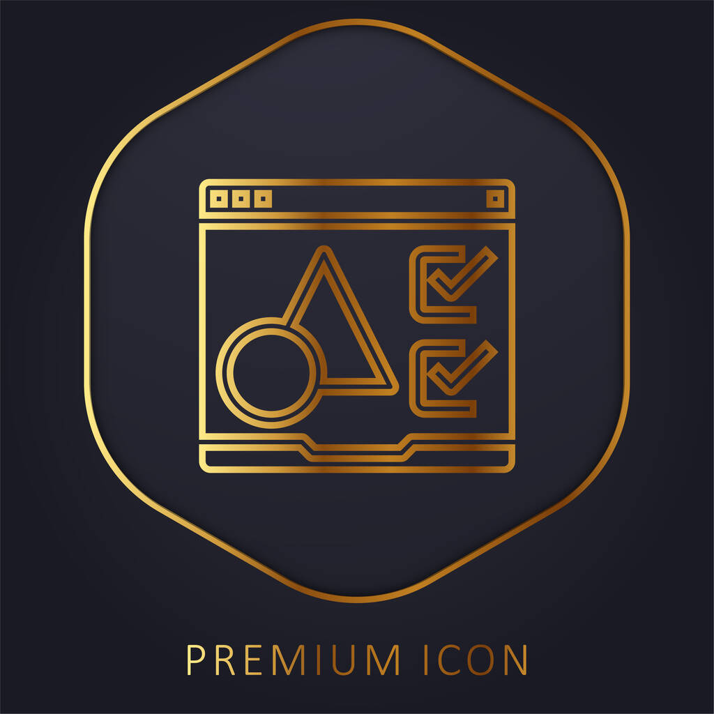 Lyhyt kultainen viiva premium logo tai kuvake - Vektori, kuva