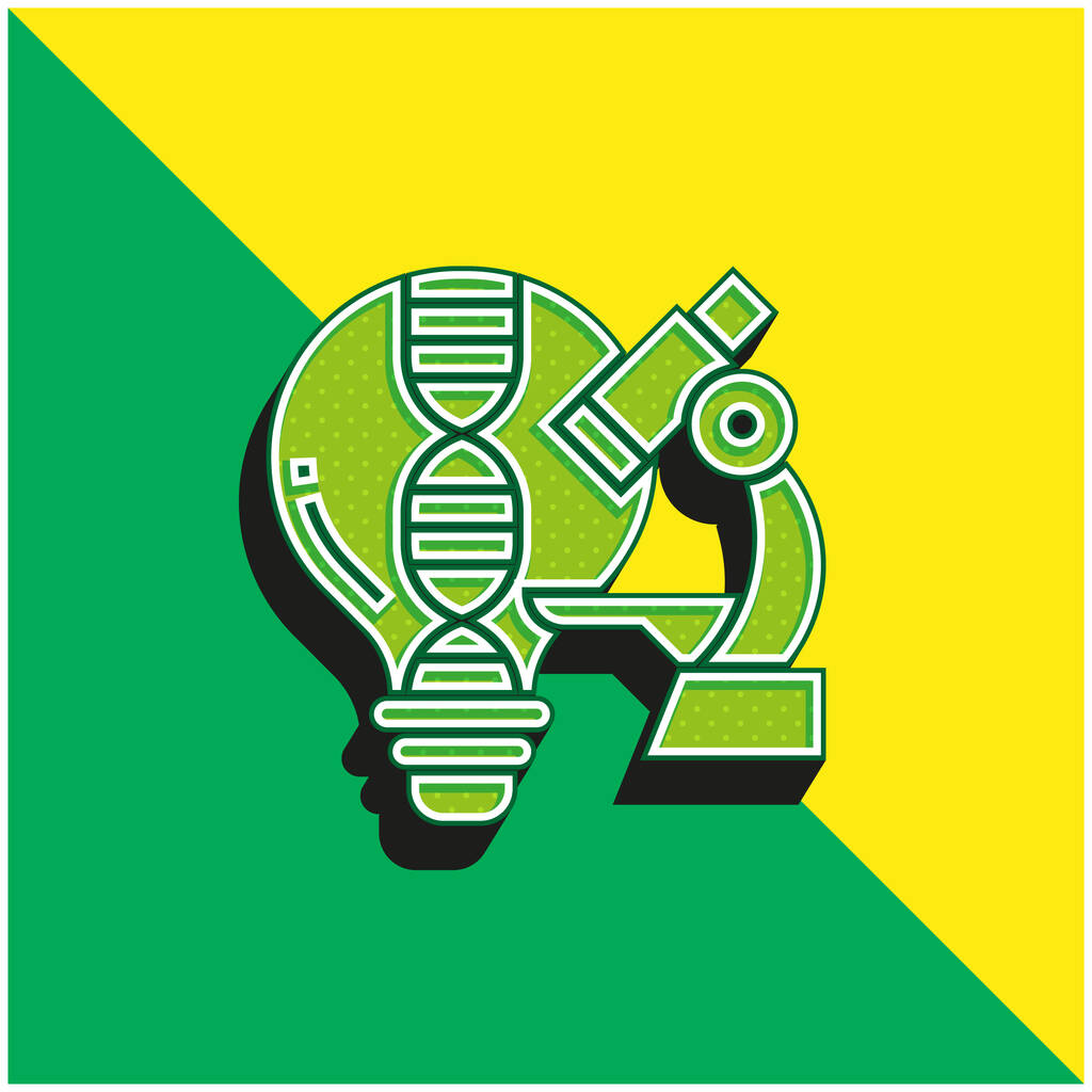 Analizar verde y amarillo moderno logotipo icono del vector 3d - Vector, imagen