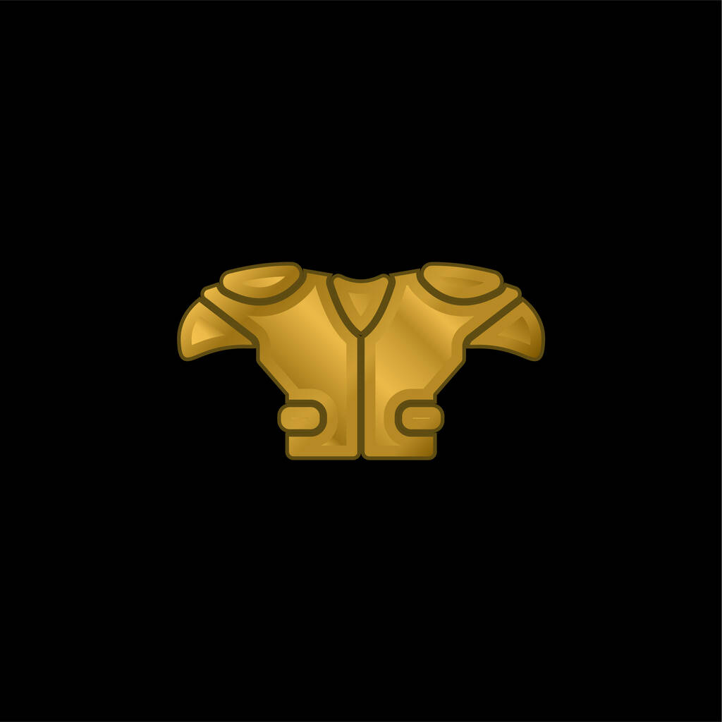 Американський футболіст Чорний Т Ширт Клот золотий сплавлений металевий ікона або логотип вектор - Вектор, зображення