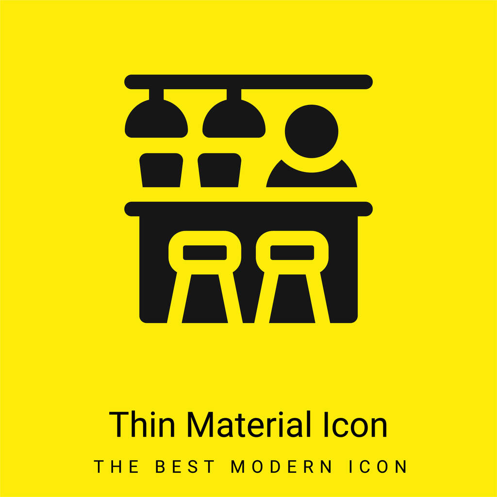 Bar minimale helder geel materiaal pictogram - Vector, afbeelding