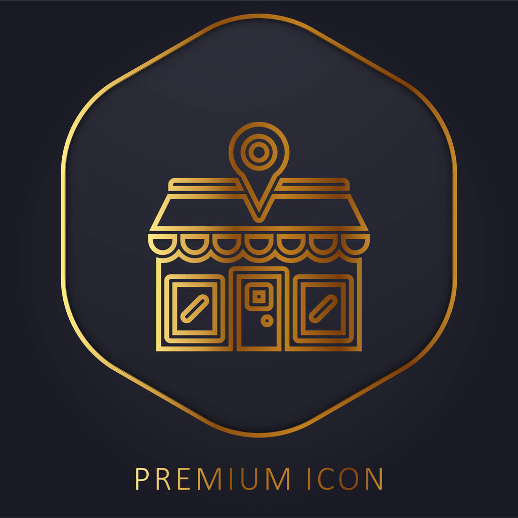 Dirección de línea dorada logotipo premium o icono - Vector, imagen
