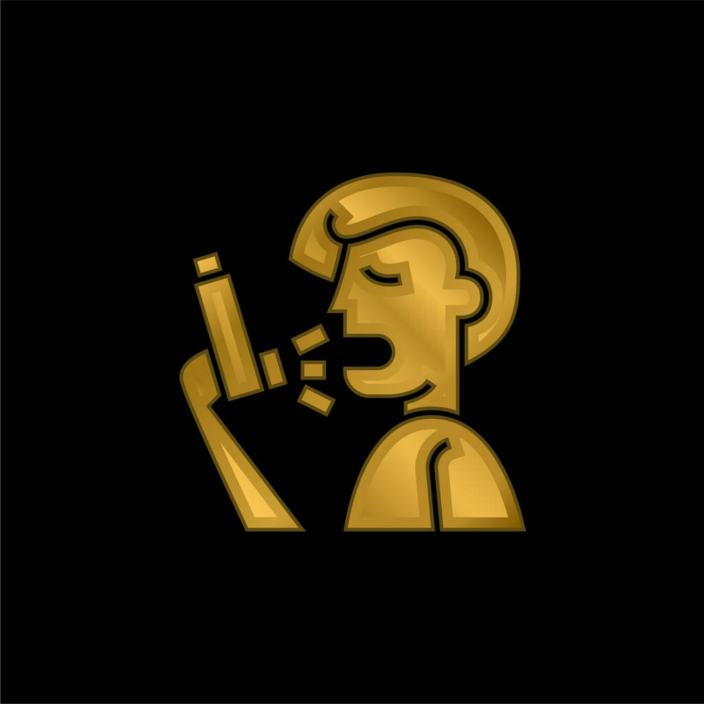 Asma chapado en oro icono metálico o logo vector - Vector, Imagen