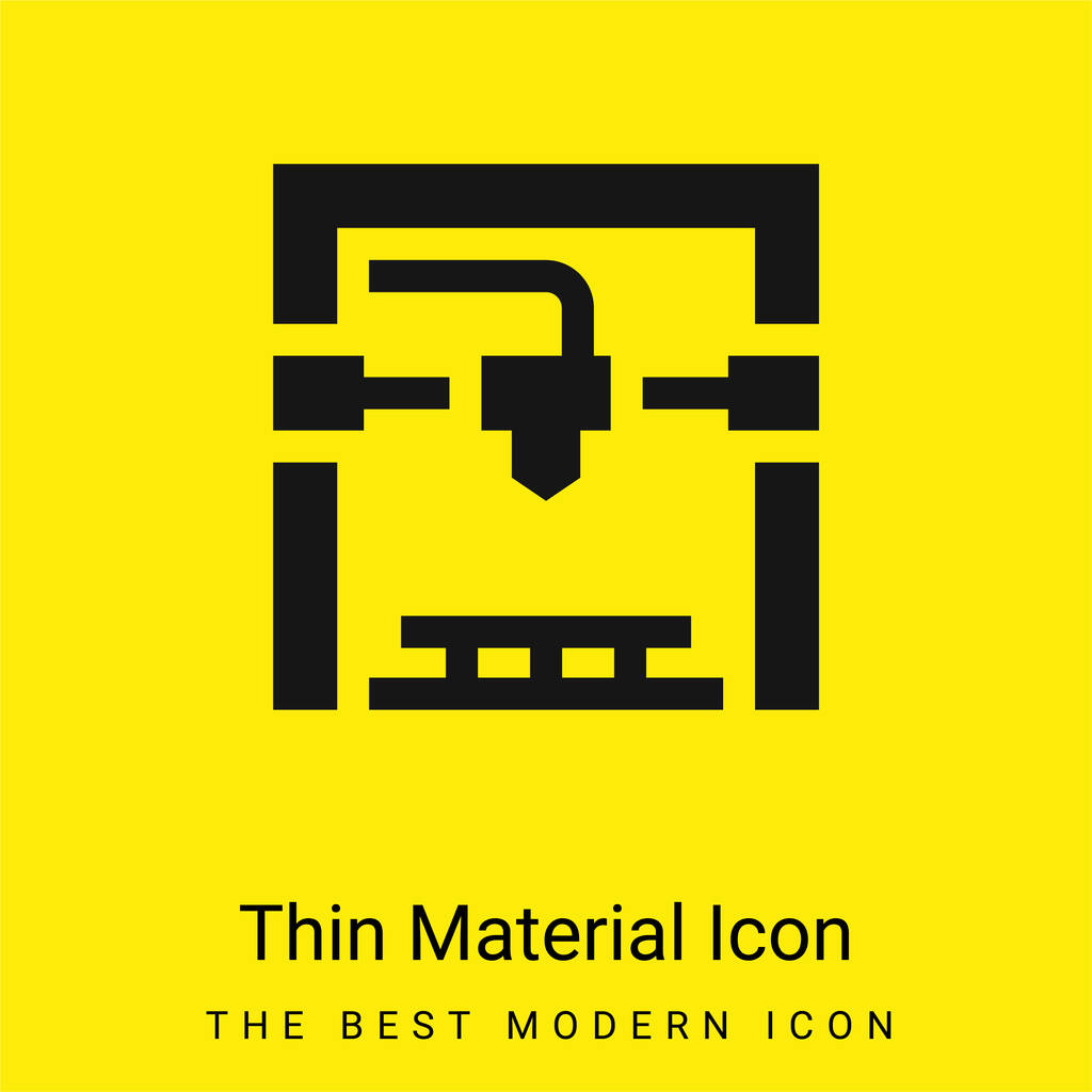 3D nyomtató minimális élénk sárga anyag ikon - Vektor, kép
