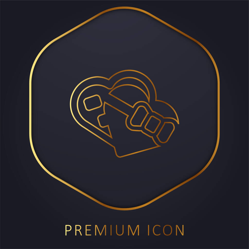 Box gouden lijn premium logo of pictogram - Vector, afbeelding
