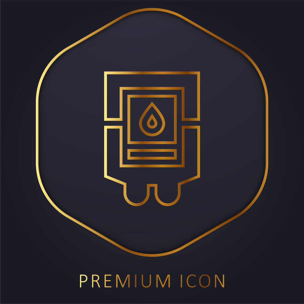 Sac de sang ligne d'or logo premium ou icône - Vecteur, image