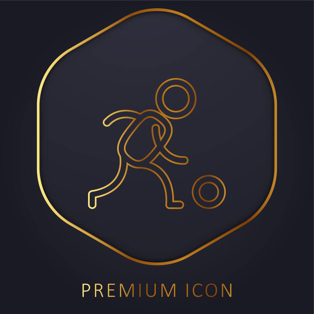 Bowler golden line premium logo or icon - Vector, Image