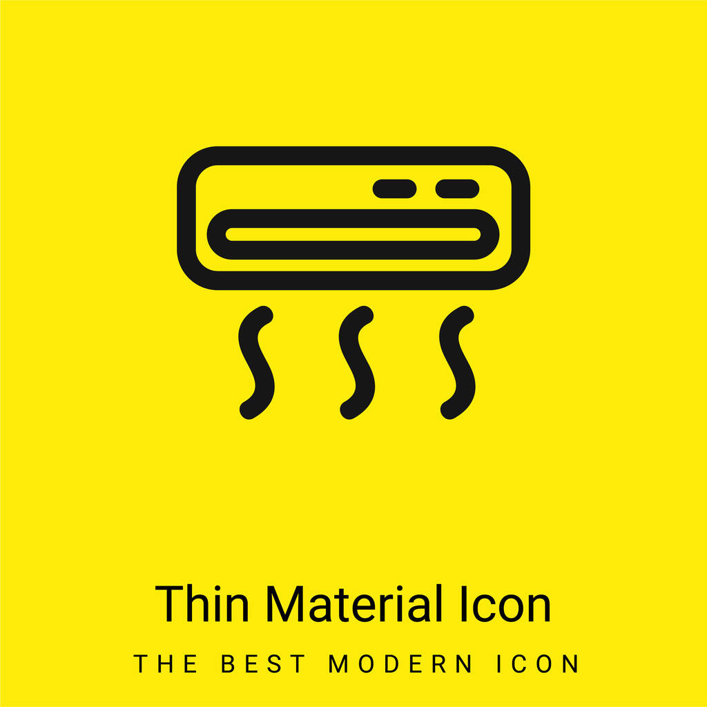 Klimaanlage minimal leuchtend gelbes Material Symbol - Vektor, Bild