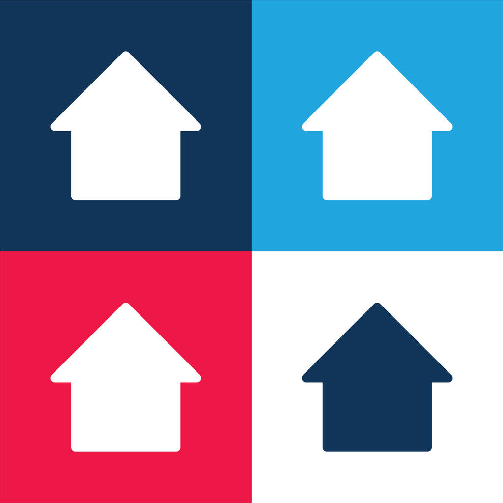 Big Upload Arrow μπλε και κόκκινο σύνολο τεσσάρων χρωμάτων ελάχιστη εικονίδιο - Διάνυσμα, εικόνα