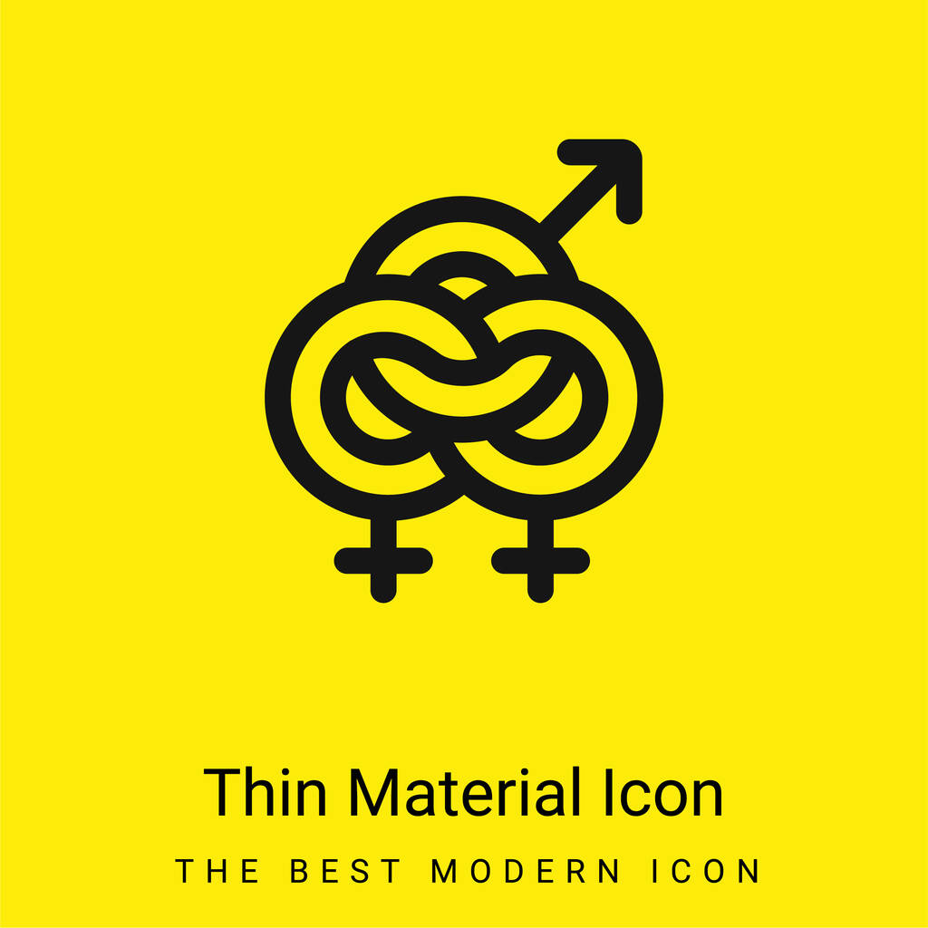 Icône matérielle bisexuelle jaune vif minimale - Vecteur, image