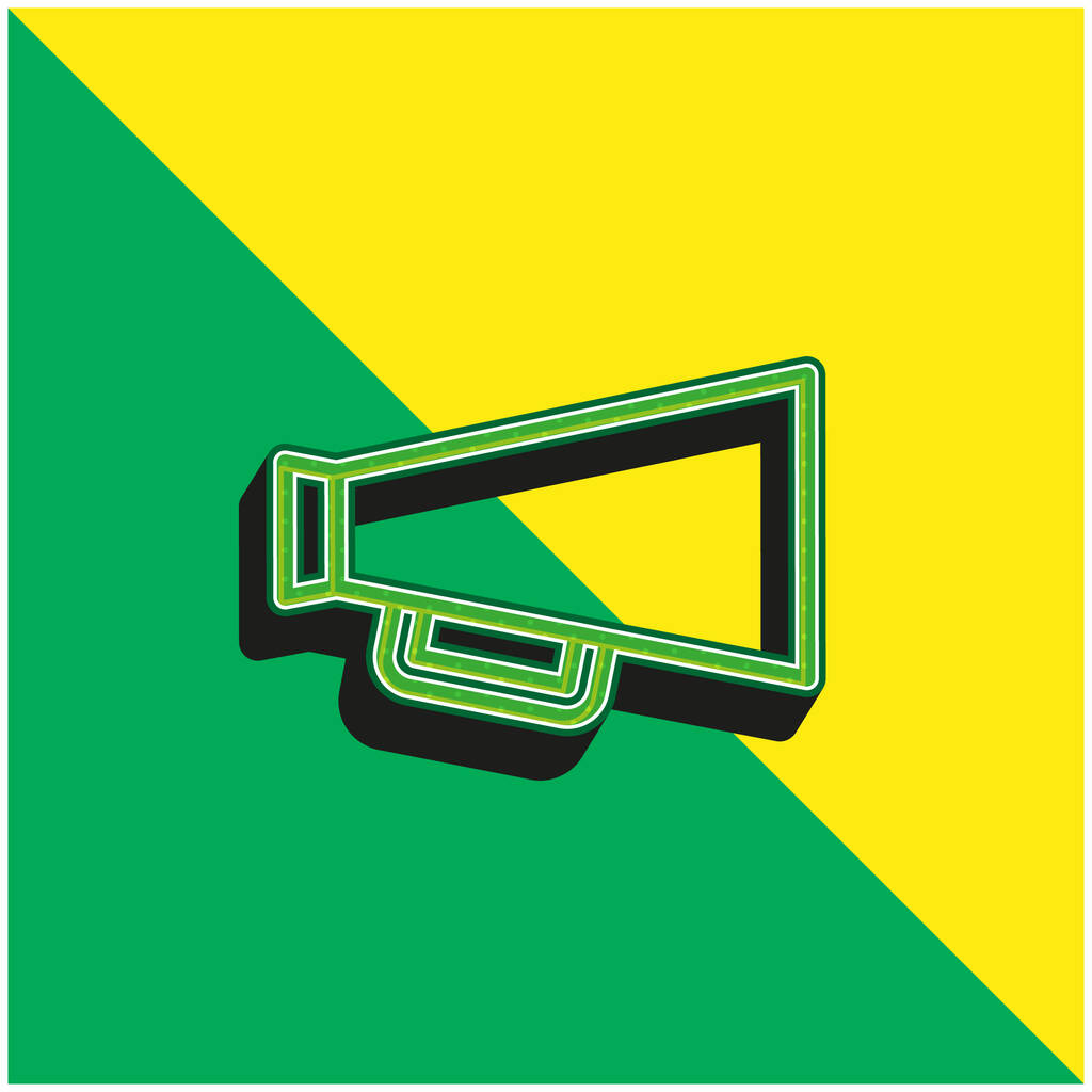 Big Megafonit Vihreä ja keltainen moderni 3d vektori kuvake logo - Vektori, kuva