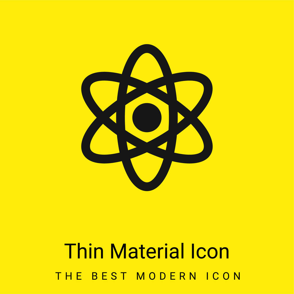 Atom icona materiale giallo brillante minimo - Vettoriali, immagini