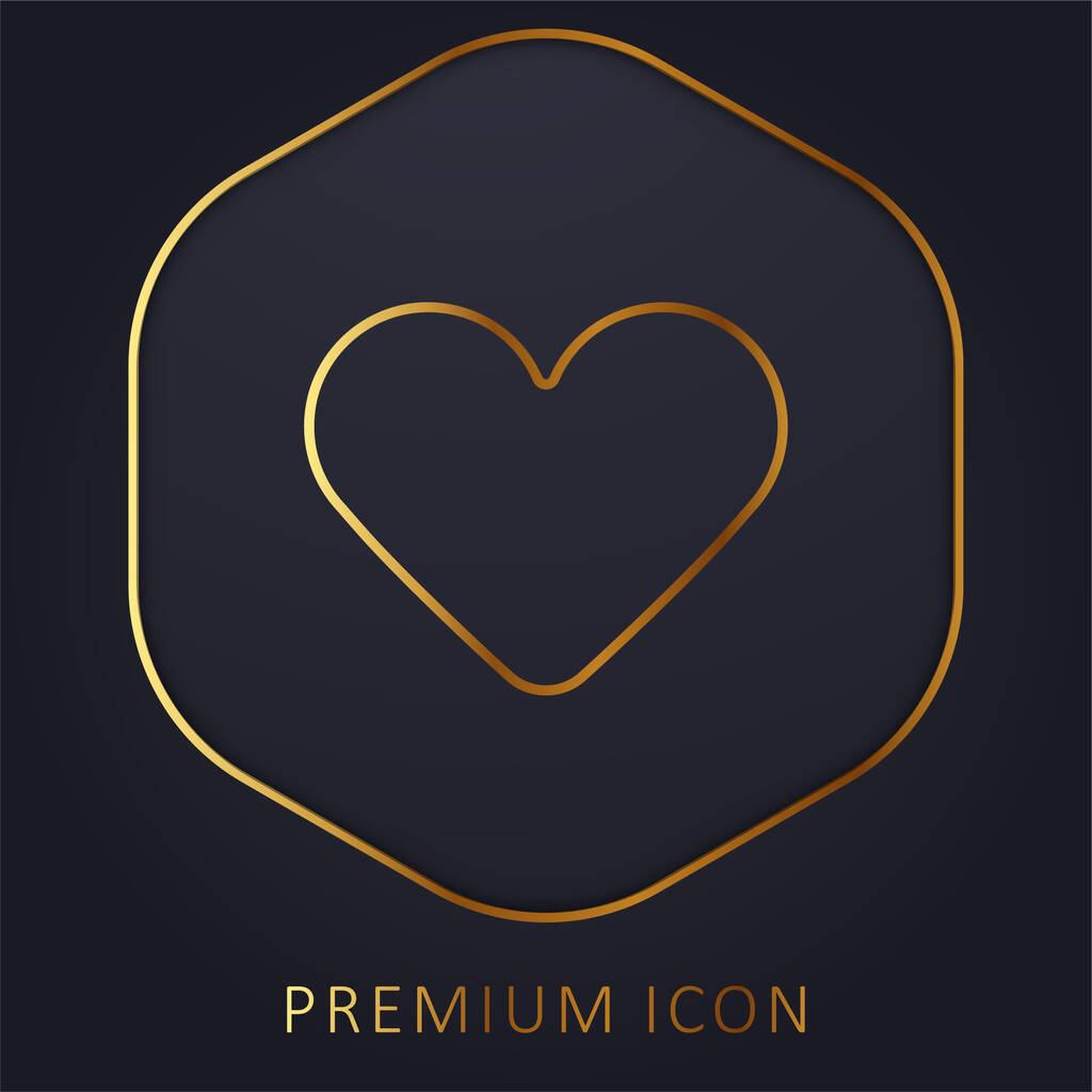 Negro Corazón línea de oro logotipo premium o icono - Vector, imagen