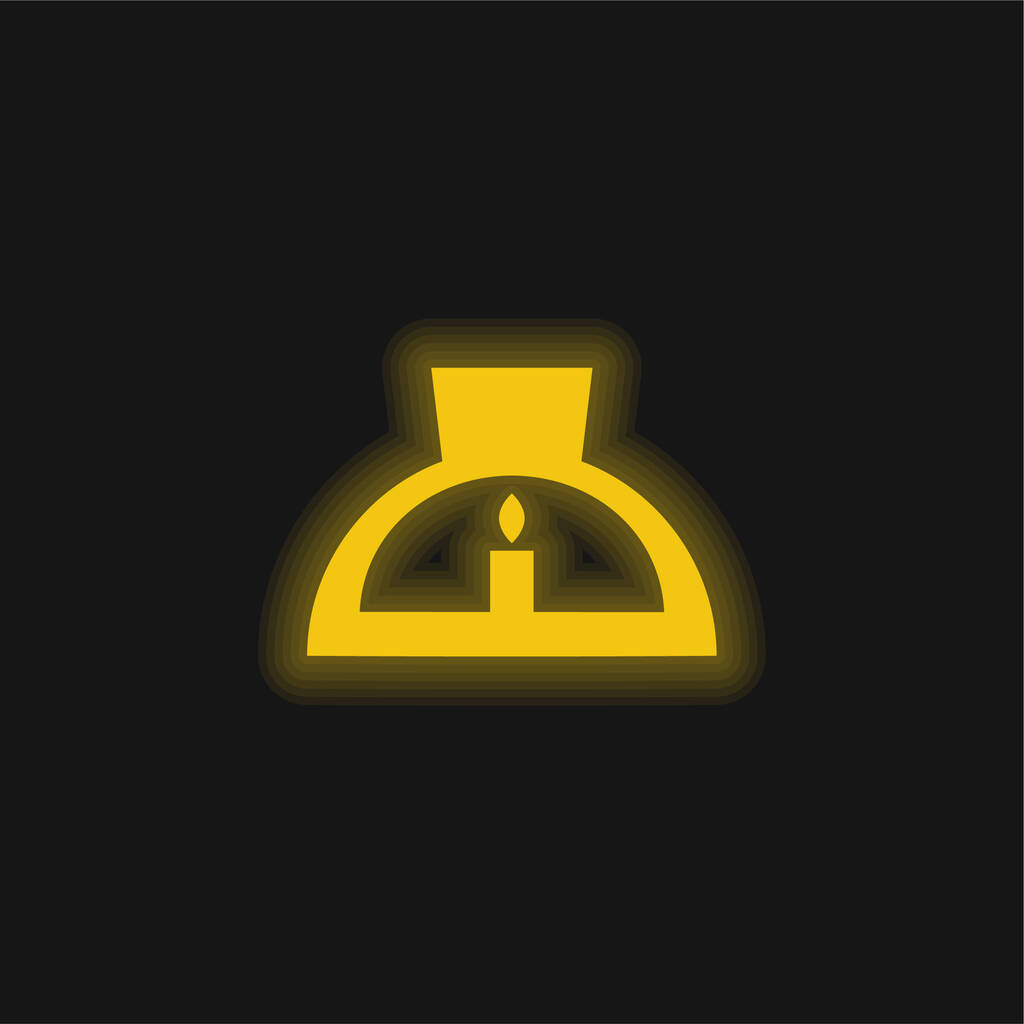 Aromatische Lampen geel gloeiende neon pictogram - Vector, afbeelding