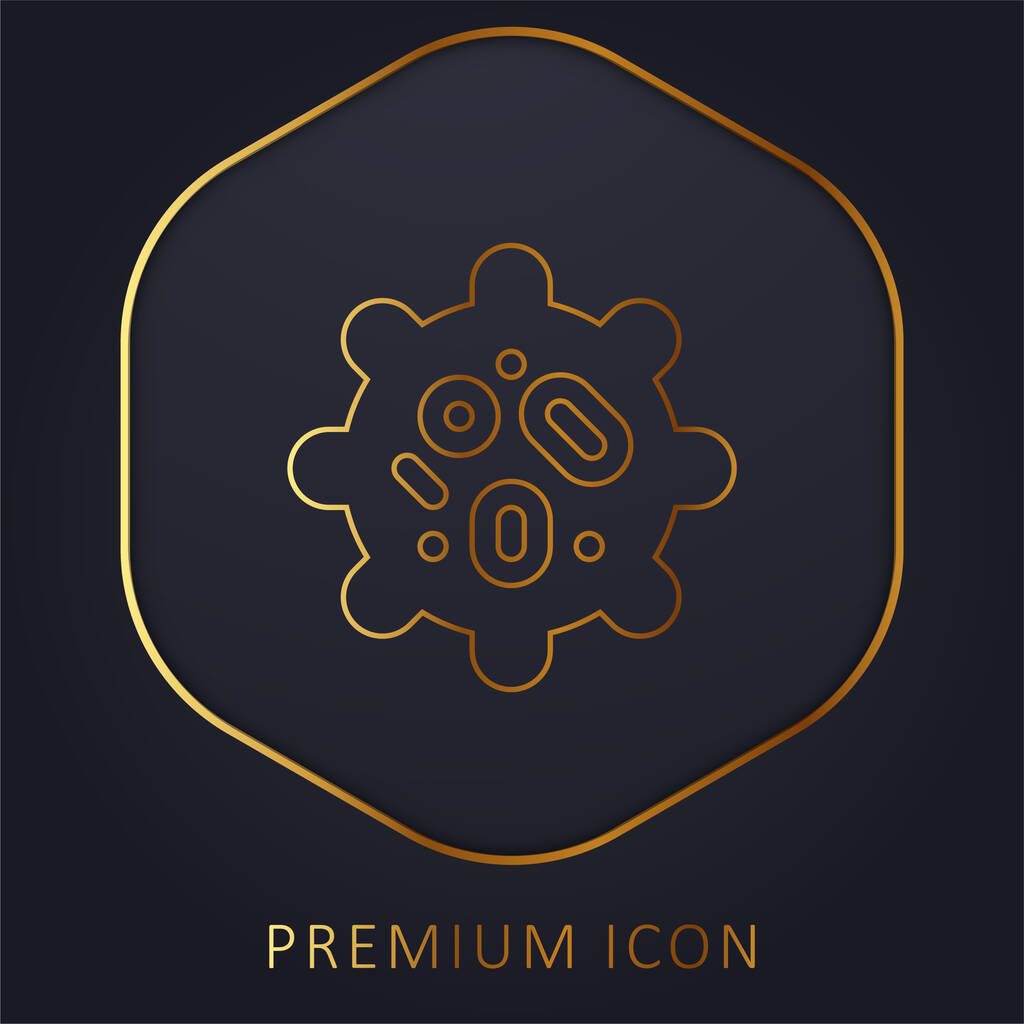Biología línea de oro logotipo premium o icono - Vector, imagen