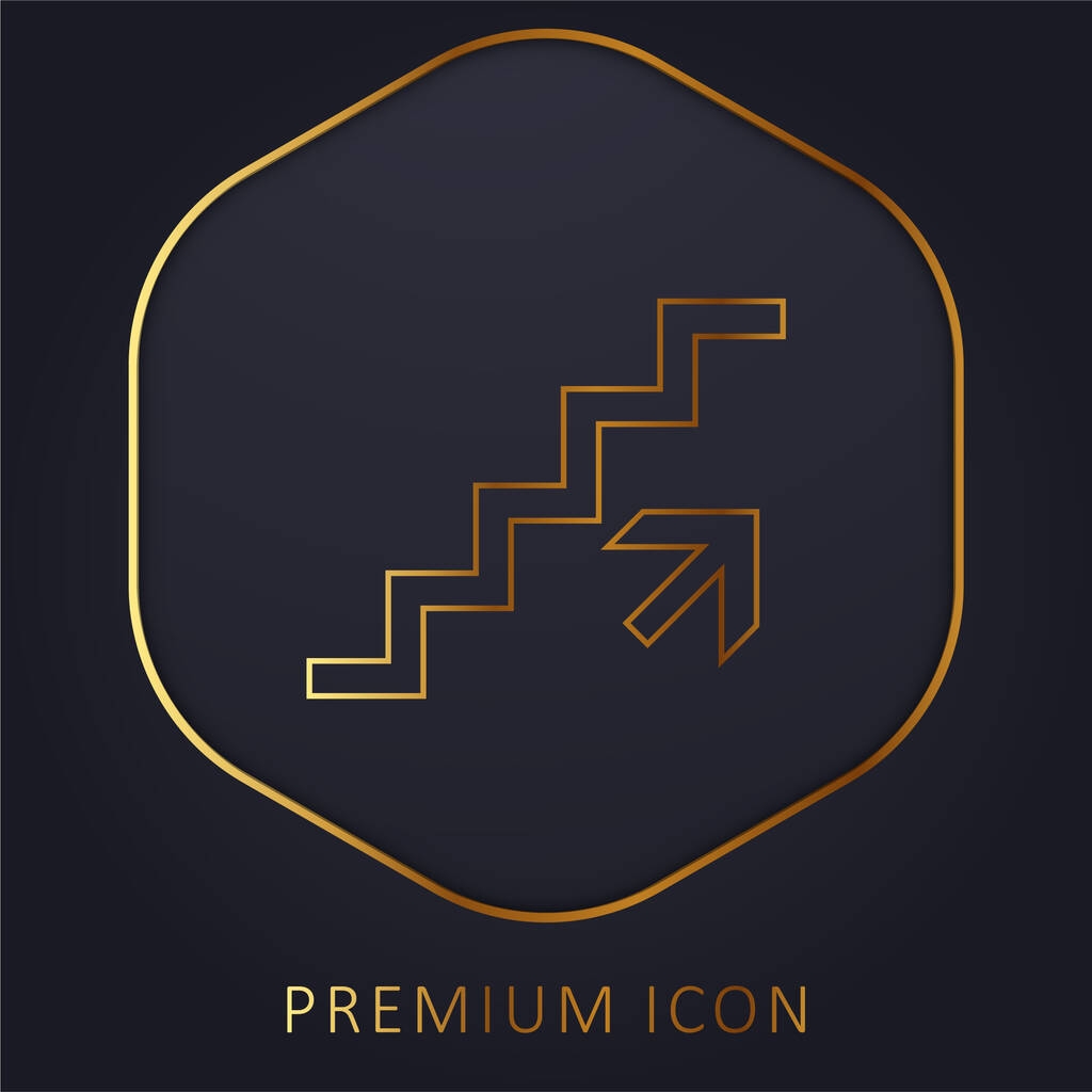 Beklimmende trappen Signal gouden lijn premium logo of pictogram - Vector, afbeelding
