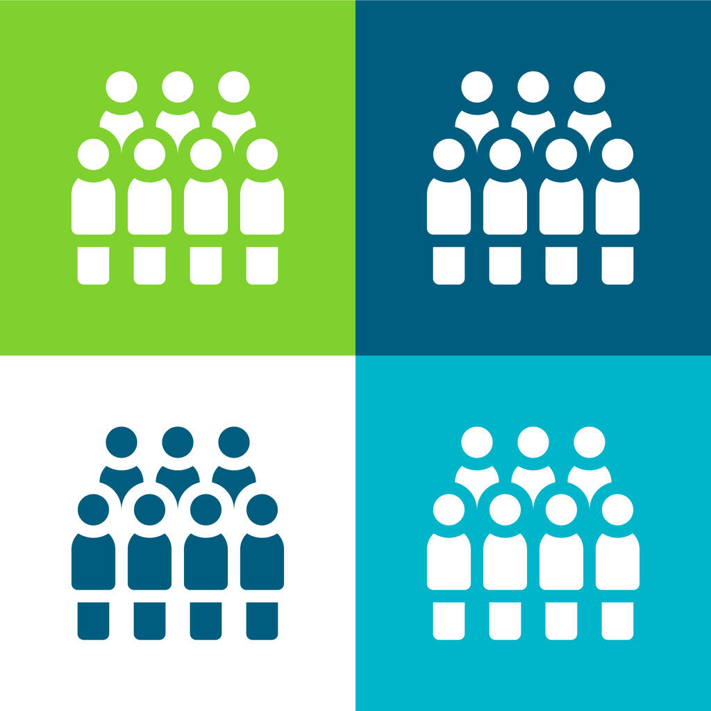 Audiencia Conjunto de iconos de cuatro colores mínimos - Vector, imagen