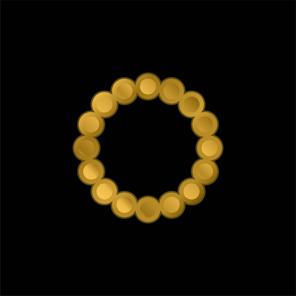 Bracciale in oro placcato icona metallica o logo vettore - Vettoriali, immagini
