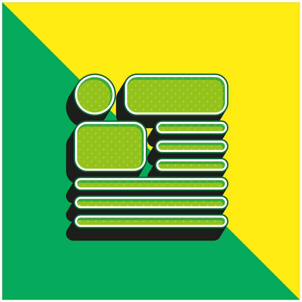 Článek Zelené a žluté moderní 3D vektorové logo - Vektor, obrázek