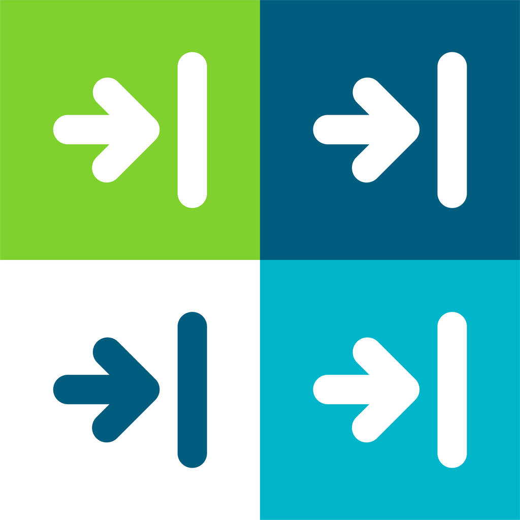 Arrow To Last Track Flat four color minimal icon set - Vector, Image