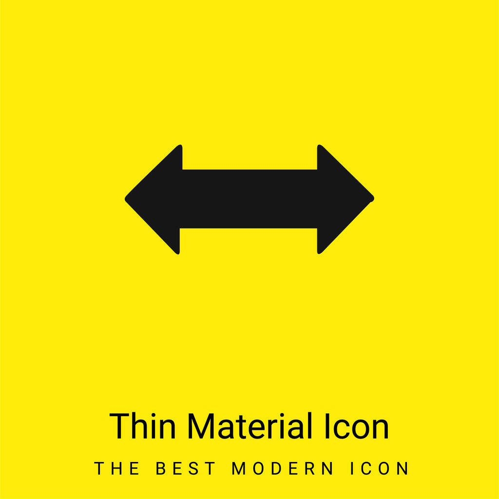 Bidirectional Arrow minimal bright yellow material icon - Vector, Image