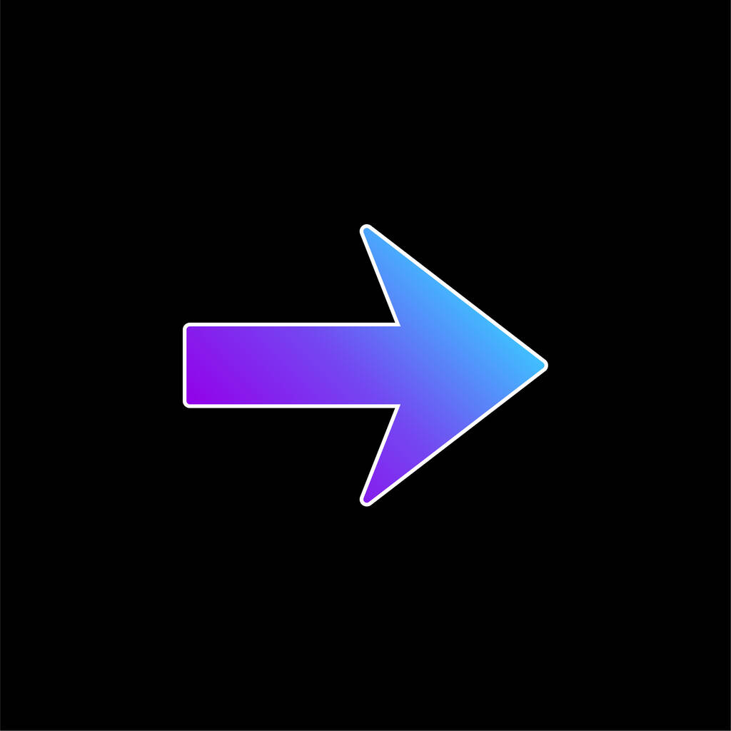 Arrow Pointing To Right blue gradient vector icon - Vector, Image