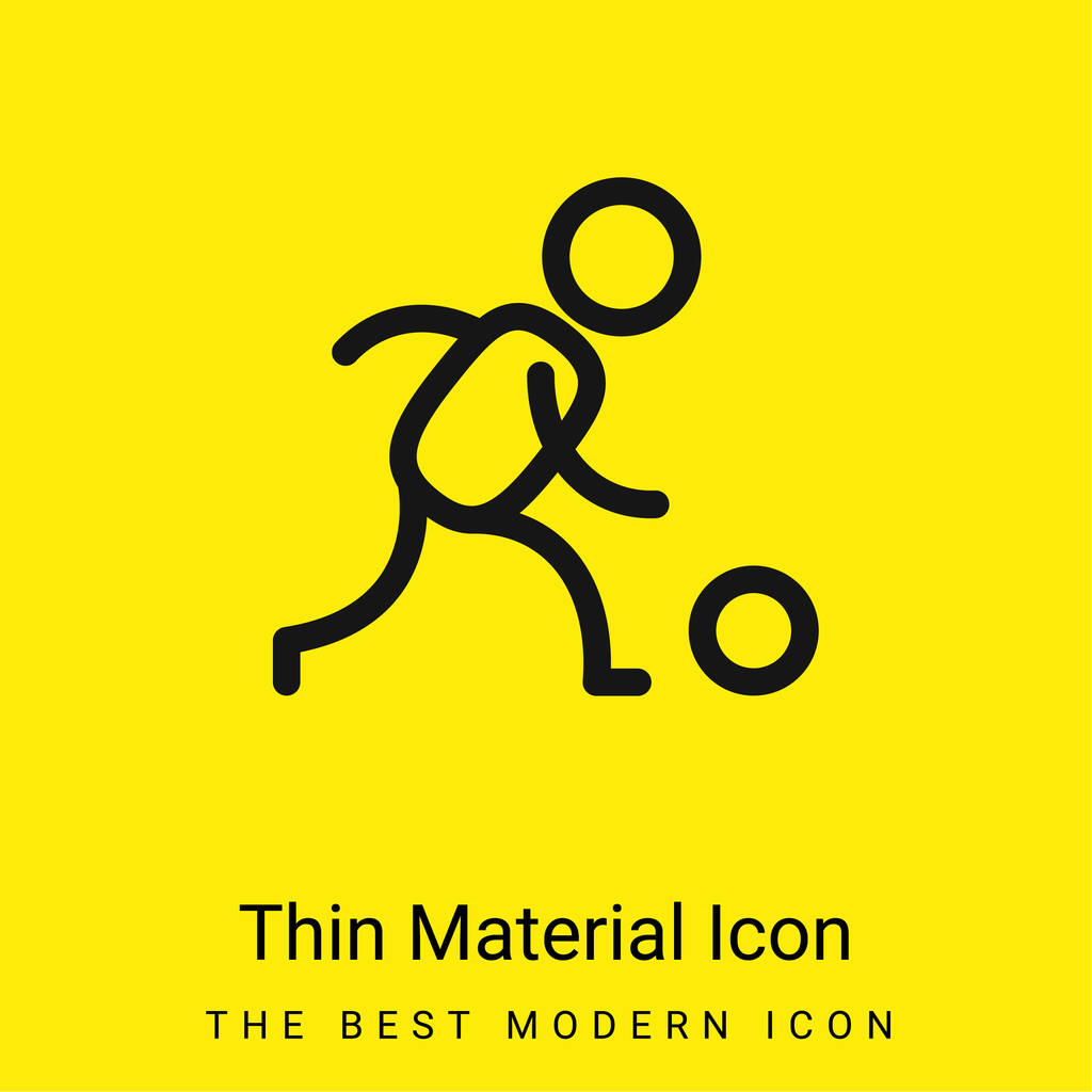 Bowler minimale helder geel materiaal icoon - Vector, afbeelding