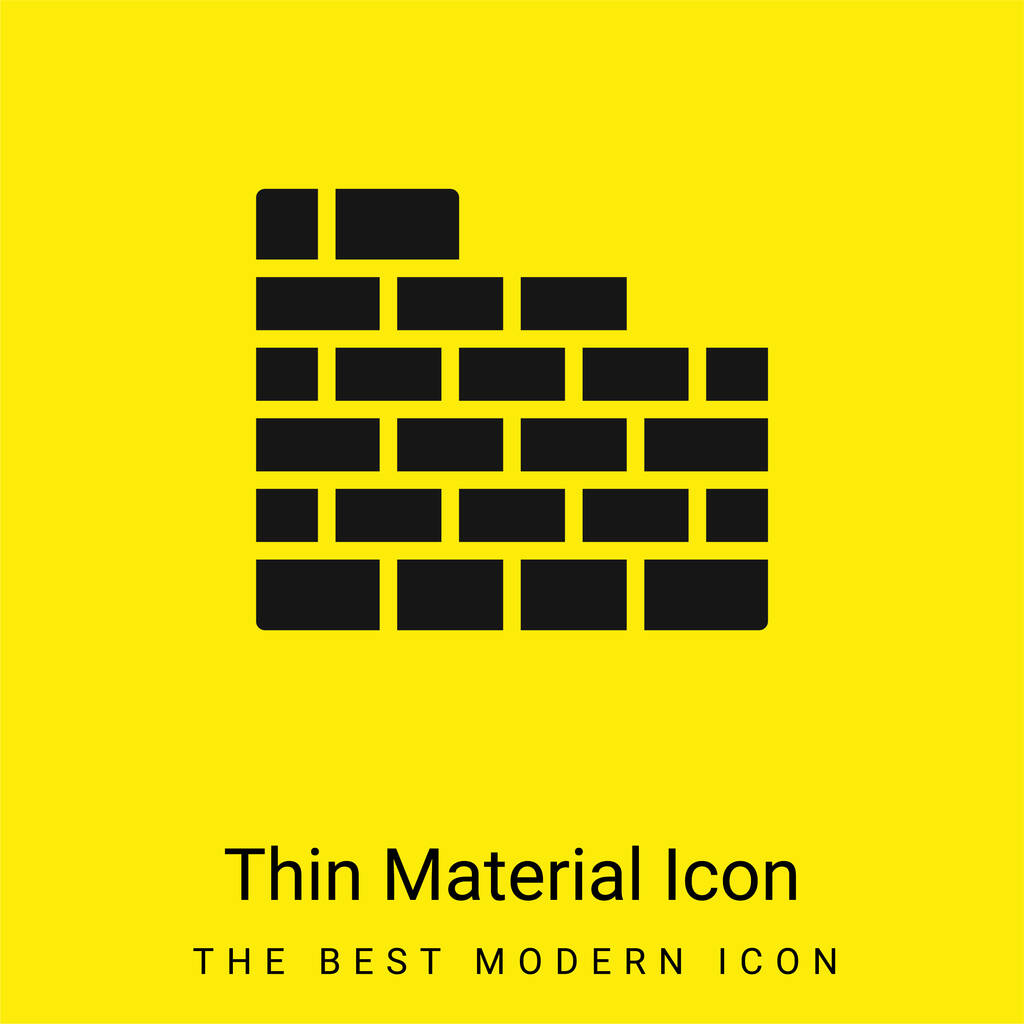 Brick Wall minimaal helder geel materiaal icoon - Vector, afbeelding