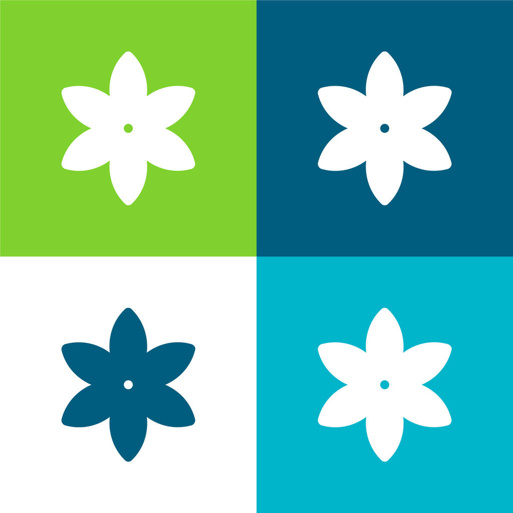 Anise Flat cztery kolory minimalny zestaw ikon - Wektor, obraz