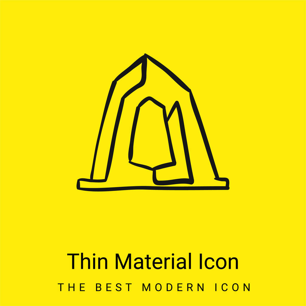 Artistiek bouwmonument Schets minimaal helder geel materiaal icoon - Vector, afbeelding