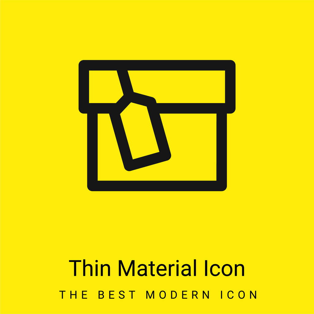 Laatikko Tag minimaalinen kirkkaan keltainen materiaali kuvake - Vektori, kuva